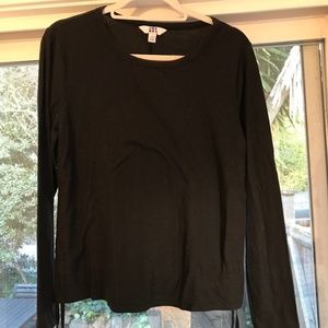 Joy Lab Long Sleeve Black Shirt with Side Scrunch